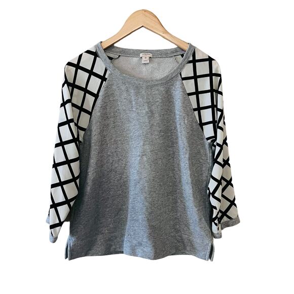 J. Crew Sweaters - J. Crew Crew Neck Printed Sleeve Sweater Size Medium